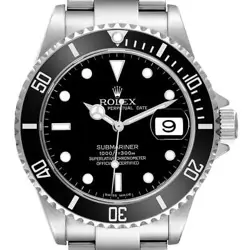 Rolex Submariner Date Black Dial Steel Mens Watch 16610 Box Card