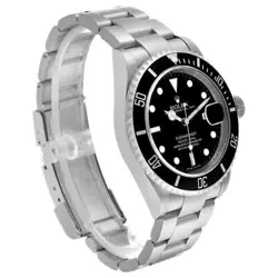 Rolex Submariner Date Black Dial Steel Mens Watch 16610 Box Card