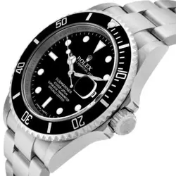 Rolex Submariner Date Black Dial Steel Mens Watch 16610 Box Card