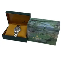 ROLEX 16570 Explorer 2 Black Men's Silver #KN215