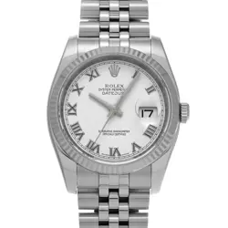 ROLEX 116234 DATEJUST WHITE MENS WRISTWATCH WITH BOX & PAPER