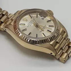 Rolex Ladies Datejust President 26 mm 18K Yellow Gold Watch 6917 Circa 1979