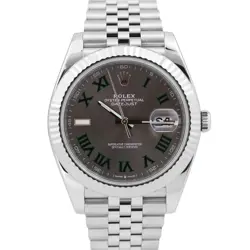 MINT 2023 PAPERS ROLEX DATEJUST 41MM WIMBLEDON 18K FLUTED JUBILEE 126334 BOX