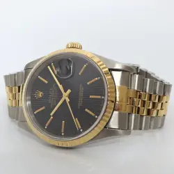 ROLEX DATEJUST 36 BLACK DIAL 18KT YELLOW GOLD & STAINLESS STEEL JUBILEE 16233
