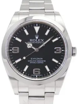 USED ROLEX EXPLORER 1 214270 BLACK CASE: 39MM BAND: 19CM MEN'S WATCH #102141