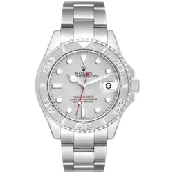 ROLEX YACHT-MASTER 40MM PLATINUM DIAL BEZEL OYSTER STAINLESS STEEL WATCH 16622