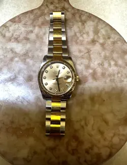 2004 Rolex datejust 36mm two tone with diamond dots. Excellent condition with bo