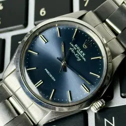 BLUE ROLEX OYSTER PERPETUAL AIR KING PRECISION AUTOMATIC MEN'S WATCH