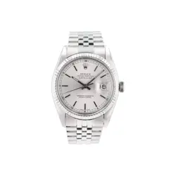 ROLEX DATEJUST 16014 36MM SILER INDEX W/ROMAN TRACK DIAL FLUTED BEZEL JUBILEE