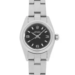 ROLEX OYSTER PERPETUAL 76080 BLACK 369 WHITE BAR K NUMBER SECOND HAND WOMEN