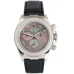ROLEX DAYTONA COSMOGRAPH 40MM WHITE GOLD MOP DIAMOND BEZEL WATCH 116589RBR