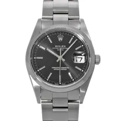 ROLEX 15200 OYSTER PERPETUAL DATE BLACK MENS WRISTWATCH WITH BOX & PAPER