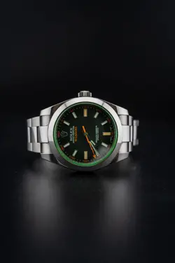 Rolex Milgauss 116400GV Green Crystal Orange Hand 40mm – 2010 Card Included