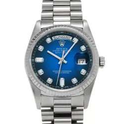 ROLEX 118239A DAY-DATE BLUE GRADIENT/DIAMOND MENS WRISTWATCH WITH BOX & PAPER
