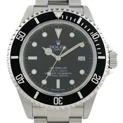 USED ROLEX SEA-DWELLER 16600 BLACK CASE: 40MM BAND: 18.5CM MEN'S WATCH #10131
