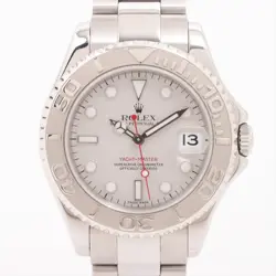 ROLEX YACHT‑MASTER 168622 SS×PT AT SILVER-FACE 2 EXTRA LINKS