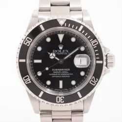 ROLEX SUBMARINER 16610 SS AT BLACK DIAL 3 EXTRA LINKS