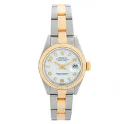 ROLEX DATEJUST 69173 2-TONE STEEL&GOLD OYSTER BAND LADIES WATCH W/ROLEX BOX&BOOK