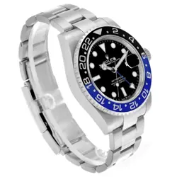 ROLEX GMT MASTER II BLACK BLUE BATMAN BEZEL STEEL MENS WATCH 126710