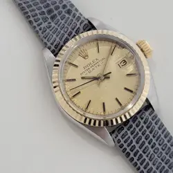 ROLEX LADY OYSTER DATE 6917 18K GOLD SS 1980S AUTOMATIC SWISS LUXURY RA400