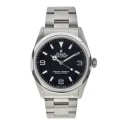 2000 ROLEX EXPLORER STEEL STEEL BLACK 36MM AUTOMATIC MEN’S LUME DIAL WATCH 14270