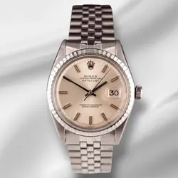 ROLEX 36MM DATEJUST MENS STAINLESS STEEL WATCH FLUTED JUBILEE SILVER DIAL 1603