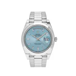 ROLEX DAY-DATE 228206 PLATINUM ICE BLUE DIAMOND DIAL (2018)