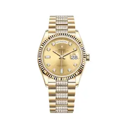 ROLEX DAY-DATE 128238 YELLOW GOLD CHAMPAGNE DIAMOND DIAL