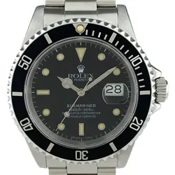 USED ROLEX SUBMARINER DATE 16610 BLACK CASE: 40MM MEN'S WATCH #10121