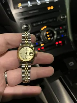 LADIES ROLEX TWO-TONE OP DATEJUST CHAMPAGNE DIAL 26MM