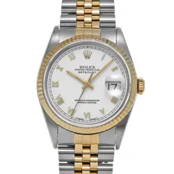 ROLEX 16233 DATEJUST WHITE MENS WRISTWATCH