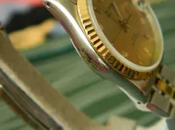 Rolex Tudor Prince Date Watch Diamond Markers 14 ct Gold Bezel Mid Size Serviced