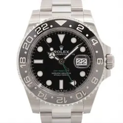 ROLEX GMT MASTER II 126710GRNR SS AT BLACK DIAL OYSTER BRACELET 3 EXTRA LINKS