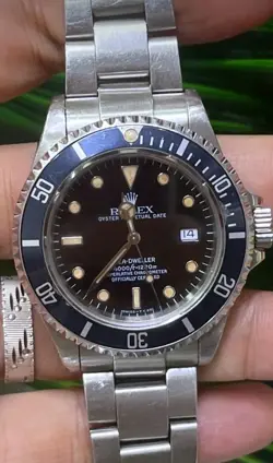 Rare Rolex Sea Dweller 16600 Blue Bezel 40mm Steel Mens Watch With Service Paper