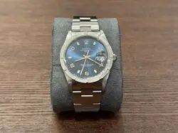ROLEX OYSTER PERPETUAL DATE 15210 BLUE DIAL STEEL AUTOMATIC MEN'S WATCH