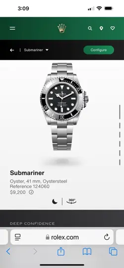 rolex mens watch submariner Brand New 124060