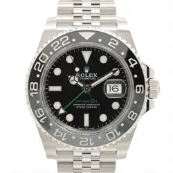 ROLEX GMT MASTER II 126710GRNR SS AT BLACK DIAL JUBILEE BRACELET