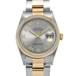 ROLEX 16203 DATEJUST GRAY MENS WRISTWATCH WITH BOX & PAPER