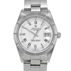 ROLEX 15210 OYSTER PERPETUAL DATE WHITE MENS WRISTWATCH