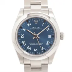 ROLEX OYSTER PERPETUAL 177200 SS AT BLUE-FACE 2 EXTRA LINKS
