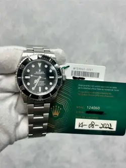 ROLEX SUBMARINER 124060 WITH CARD BLACK DIAL OYSTER BANK STAINLESS STEEL 41MM
