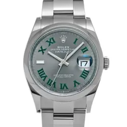 ROLEX 3/31  DATEJUST 36 126200 RANDOM SERIAL SLATE WATCH WRISTWATCH R45_0303