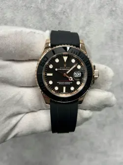 ROLEX YACHT-MASTER 116655 ROSE GOLD 40MM BLACK DIAL OYSTERFLEX BRACELET