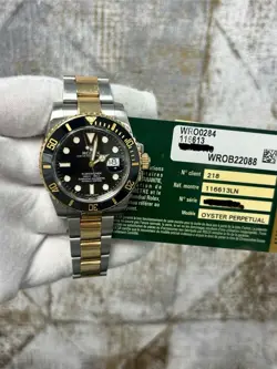ROLEX SUBMARINER 116613LN WITH CARD TWO TONE STEEL YELLOW GOLD  40MM OYSTER BAND