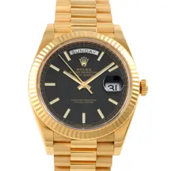 ROLEX DAY-DATE 40 BLACK DIAL WATCH 228238