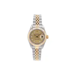 ROLEX DATEJUST 69173 26MM CHAMPAGNE DIAMONDS DIAL FLUTED BEZEL JUBILEE BAND