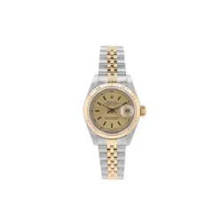 ROLEX DATEJUST  69173 26MM CHAMPAGNE INDEX DIAL FLUTED BEZEL JUBILEE BAND