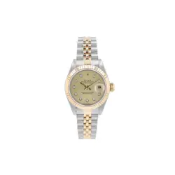 ROLEX DATEJUST 69173 26MM CHAMPAGNE DIAMOND (N S) DIAL FLUTED BEZEL JUBILEE BAND