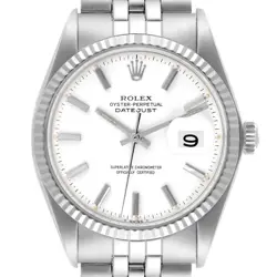 ROLEX DATEJUST STEEL WHITE GOLD VINTAGE MENS WATCH 1601