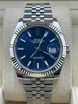 2023 ROLEX DATEJUST 41MM BLUE DIAL FLUTED JUBILEE 126334 STAINLESS STEEL WATCH